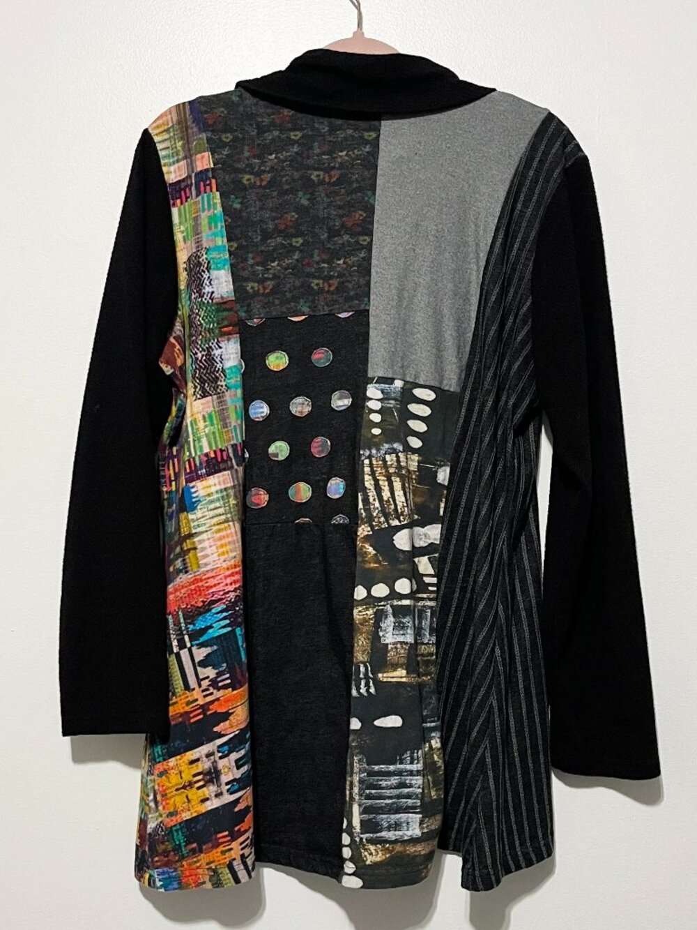 Parsley & Sage Womens Patchwork Tunic L Artsy Maximalist Gallery Eclectic Studio - Picture 2 of 8